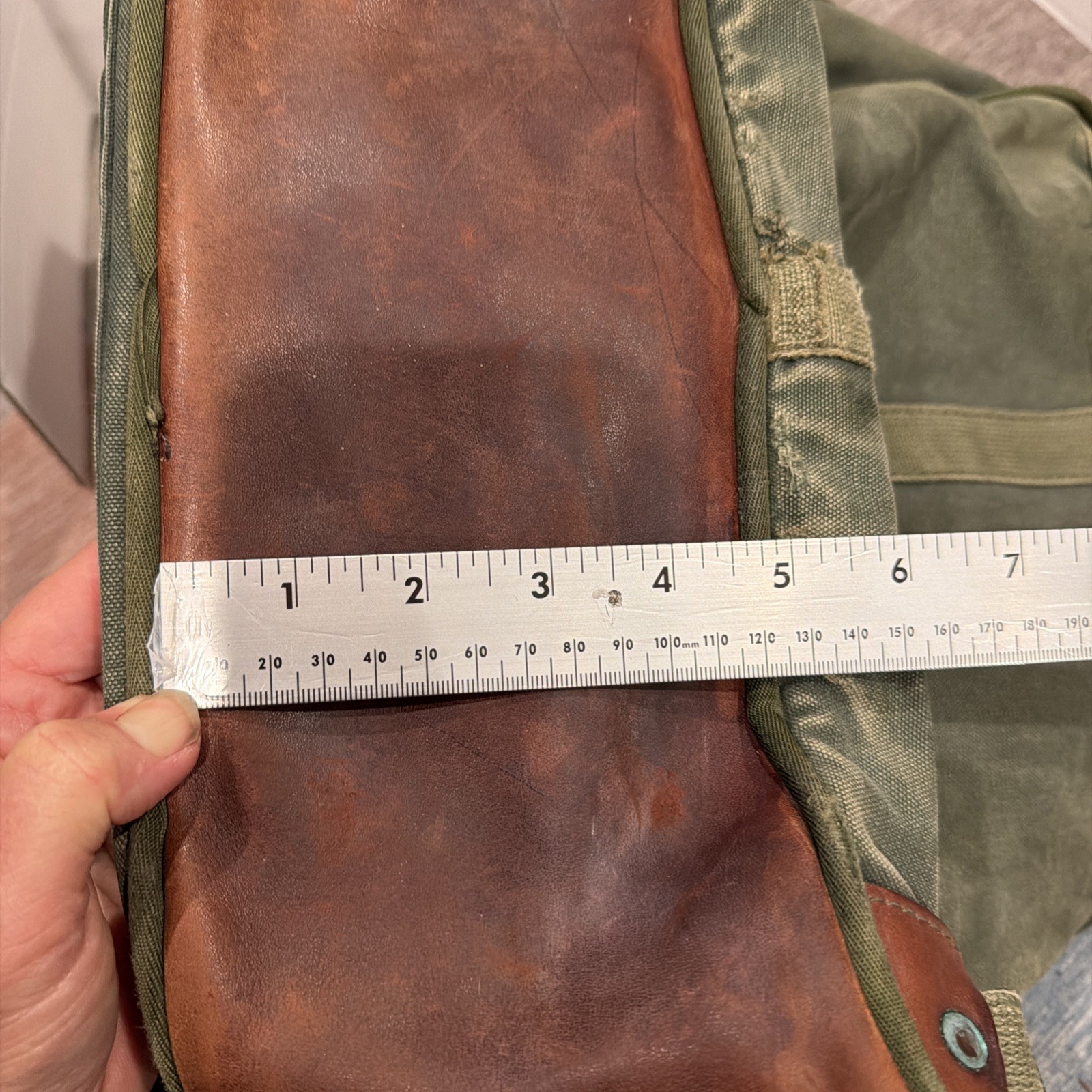Orvis Battenkill Canvas Leather Backpack Green Brown Travel Outdoor Vintage READ