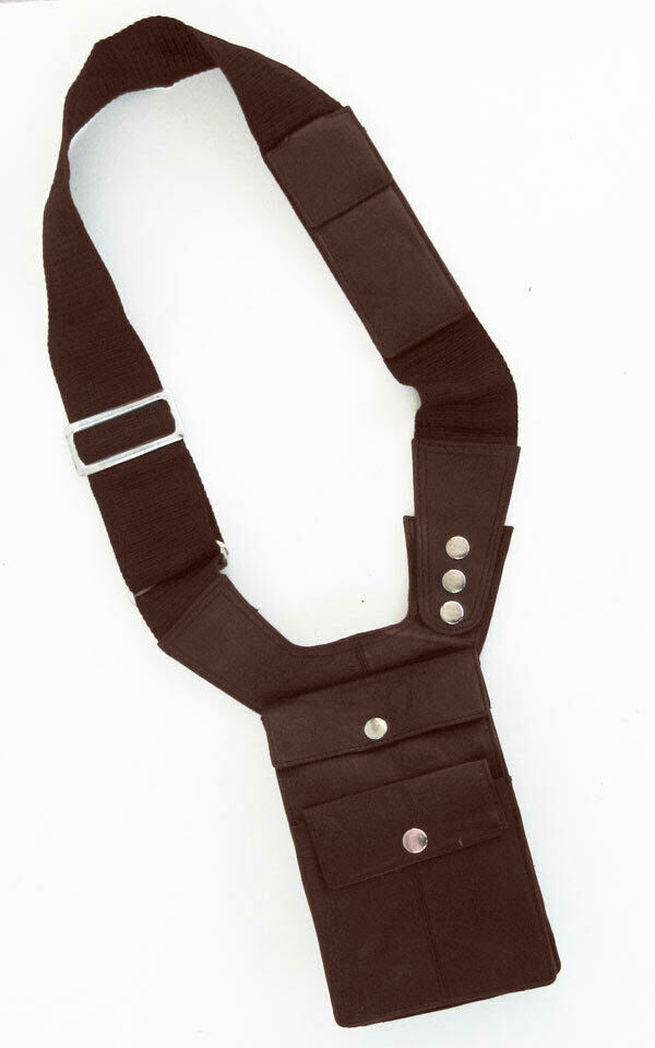 Black Men’s Leather Shoulder Gun Holster Bag Hidden Tactical Pouch USA Seller