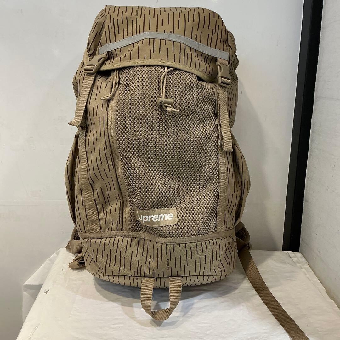 Supreme Backpack Tan Raindrop Brown Men’s Streetwear Bag 12.6×20.1×5.9in