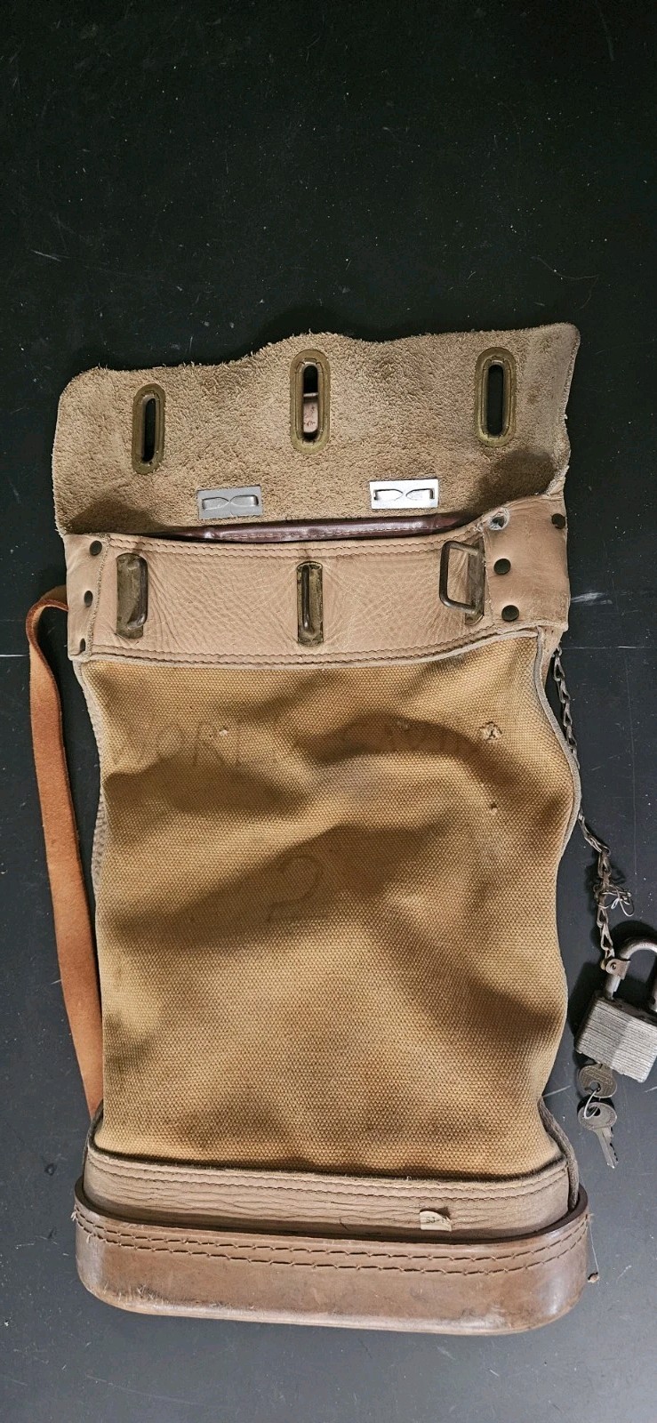 CA Reed Corp Leather Canvas Courier Messenger Bag Tote Fond Du Lac WI RARE HTF