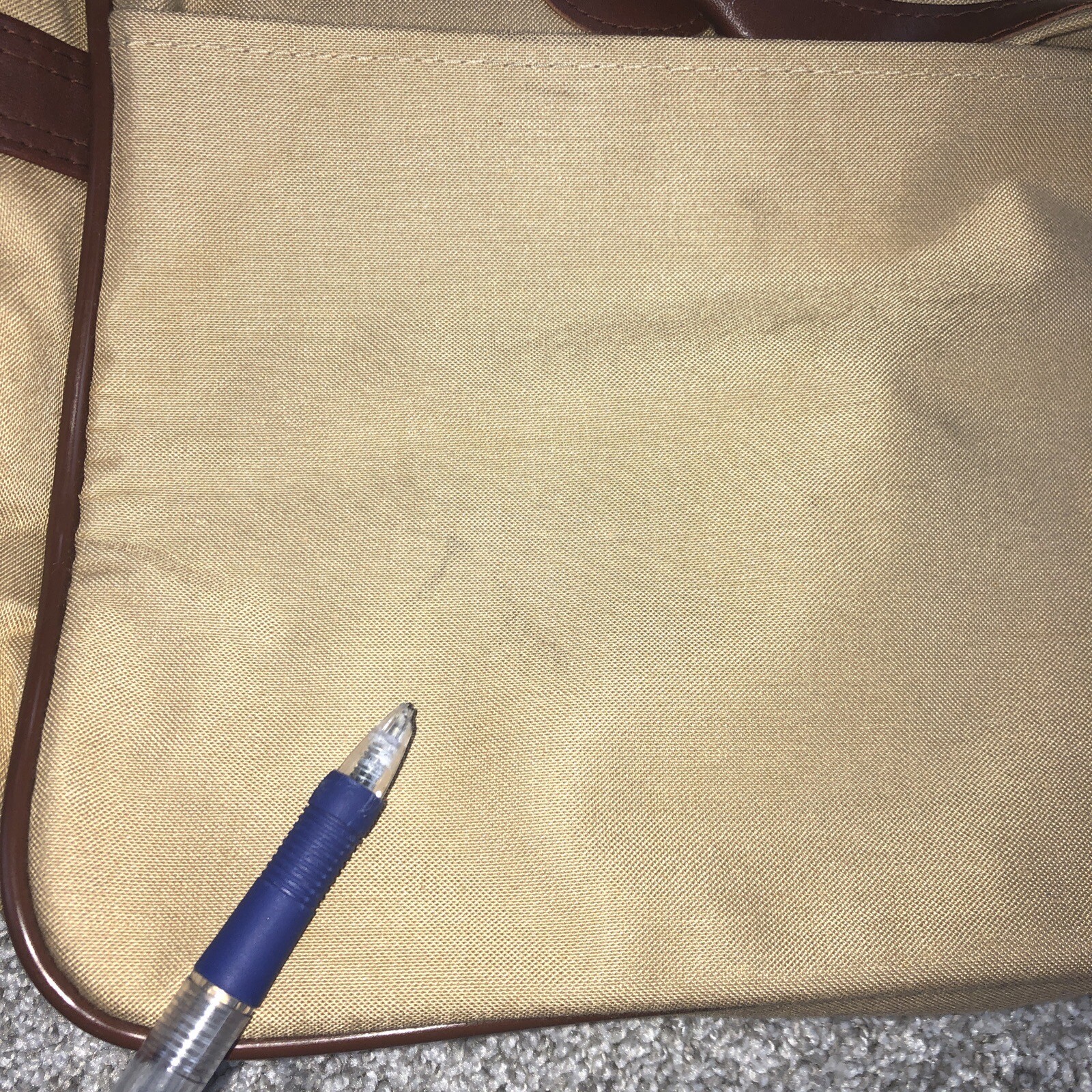 VINTAGE Safari Canvas Bag Khaki Carry On Top Handle Should Strap 70s 80s GUC