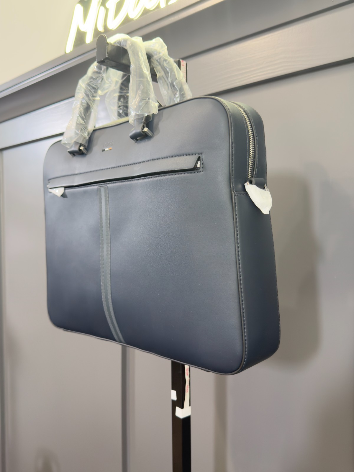 NWT BOSS “Ray” Faux-Leather Document Case, Textured Trim, $230 MSRP