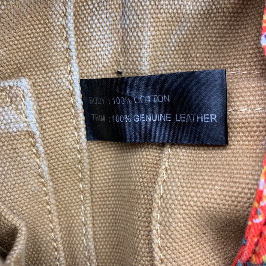 Robert Graham Drawstring Canvas w/Leather Trim Backpack/Book Bag • Beige/Tan