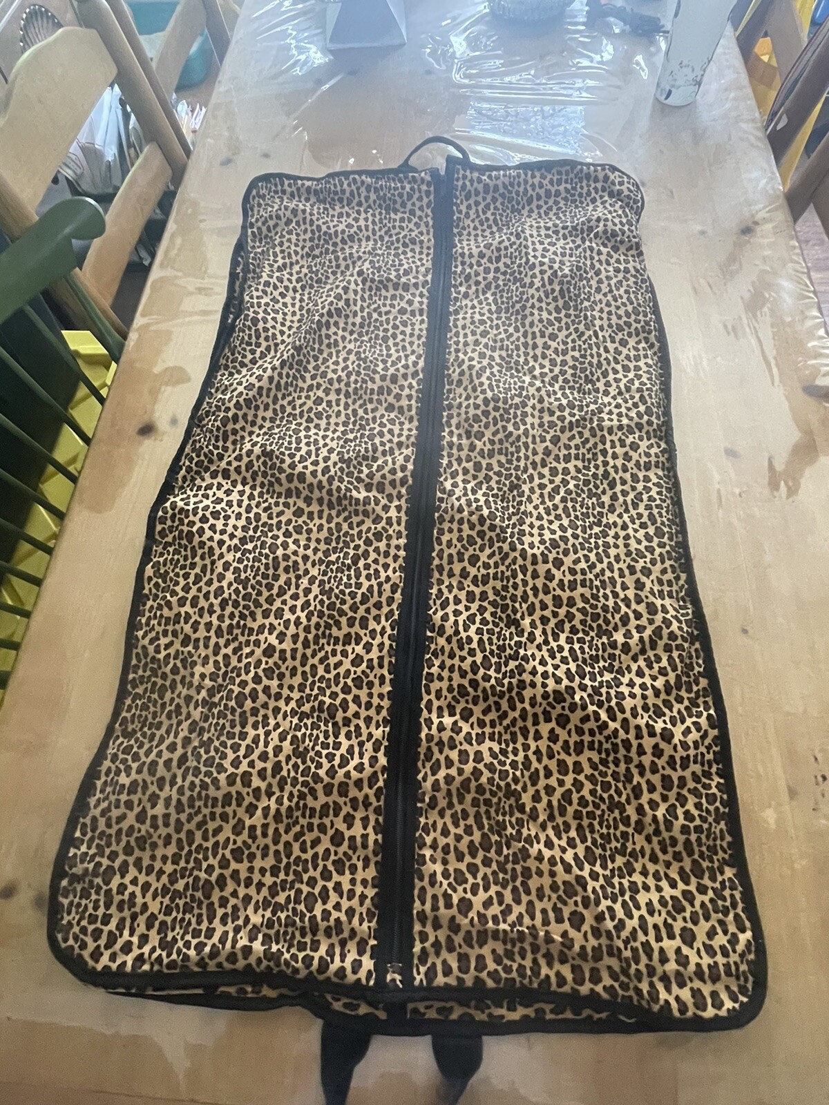 Leopard Print Cloth Travel Bag Good Condition￼