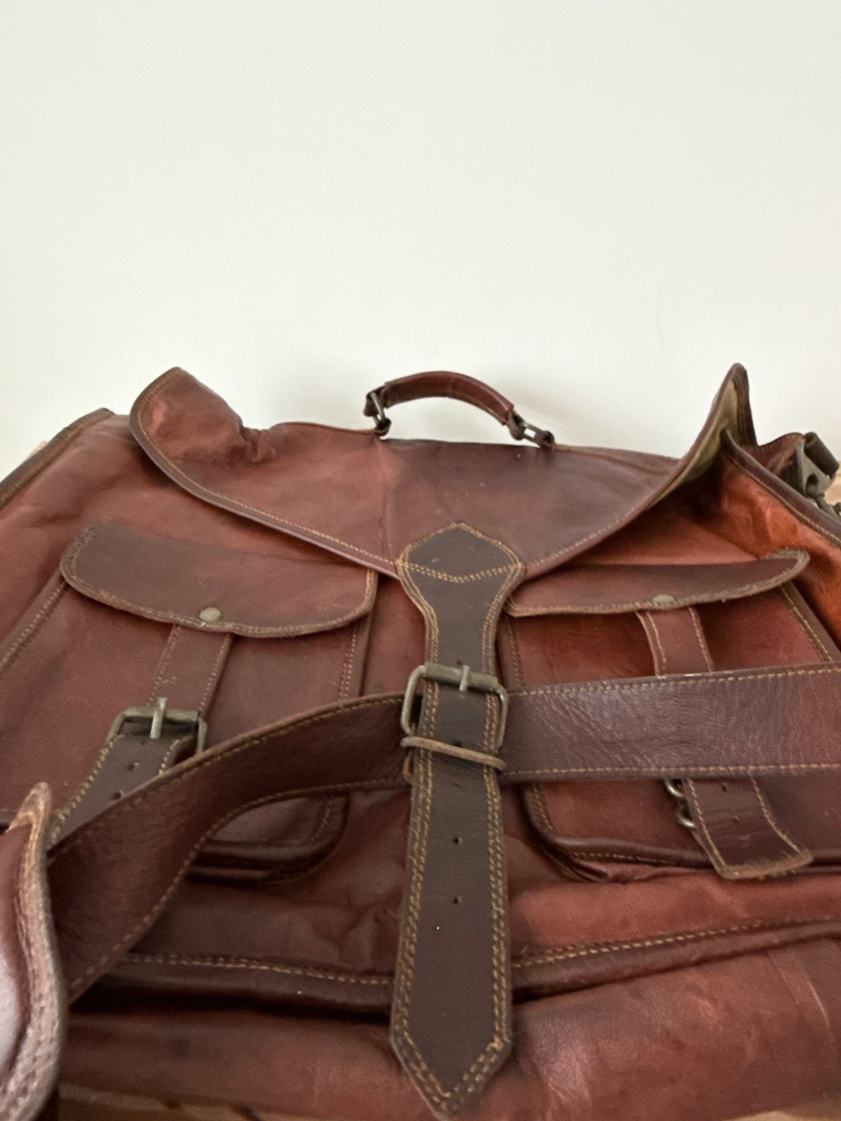 ✿ Komal’s Passion Leather Brown Satchel Bag Messenger Briefcase Laptop Shoulder