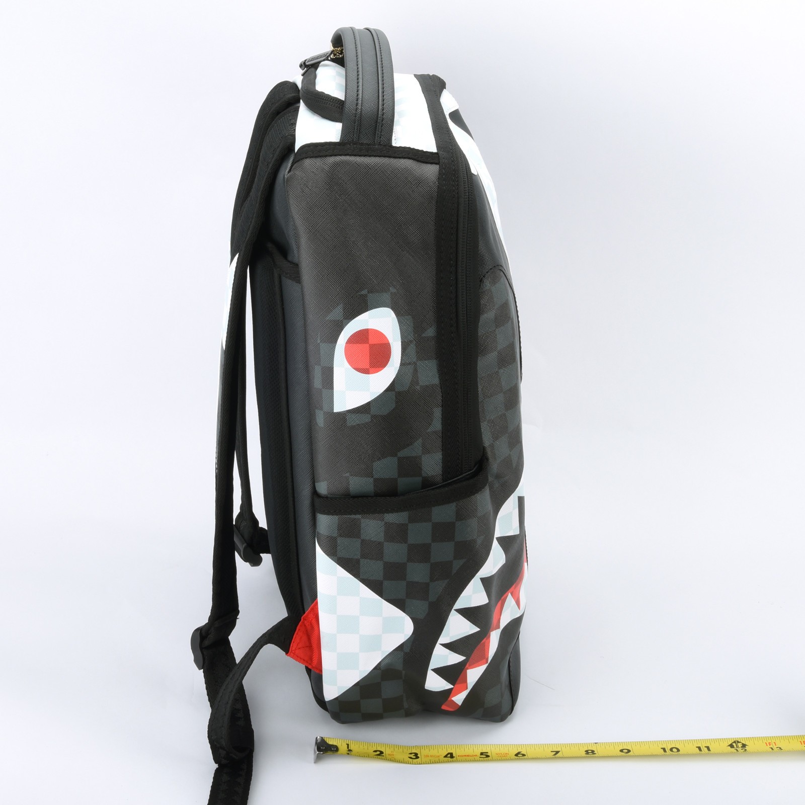 Sprayground Shark Triple Decker Heir To The Throne Backpack Unisex Plaid Black