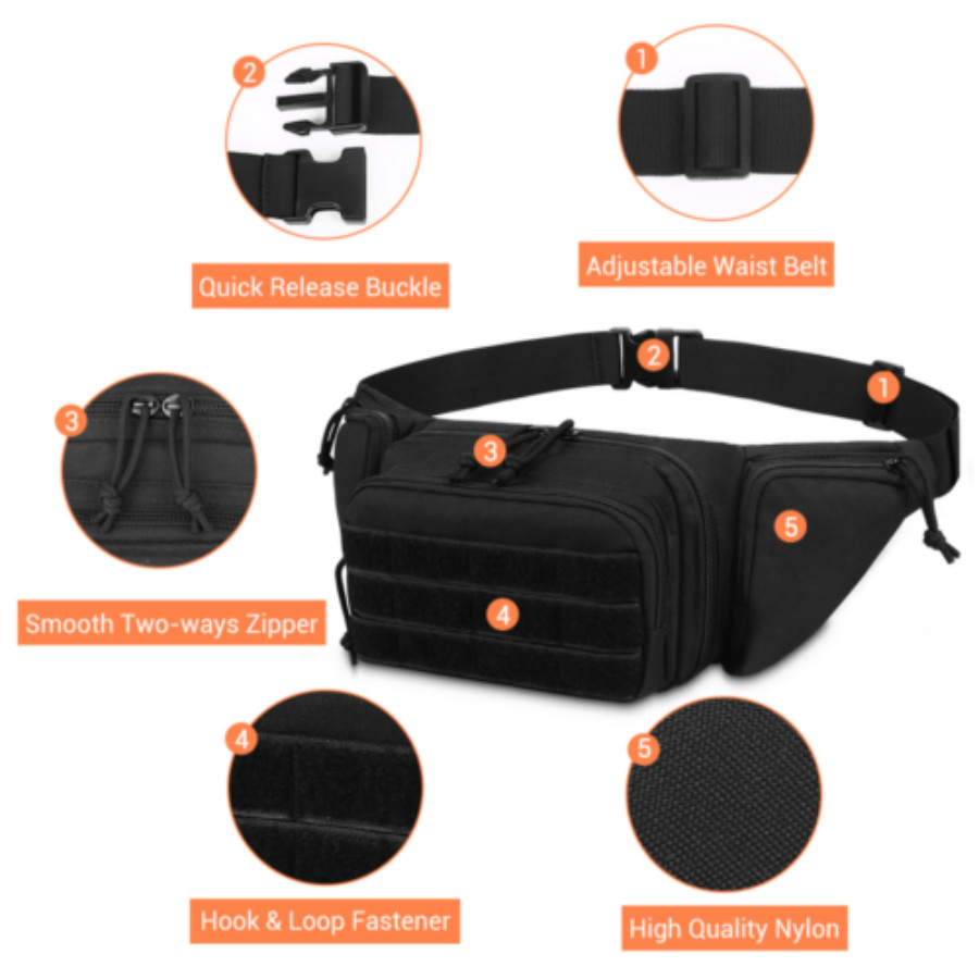 Utility Tactical Waist Fanny Pack Pouch Military Camping Hiking Belt Bag Outdoor