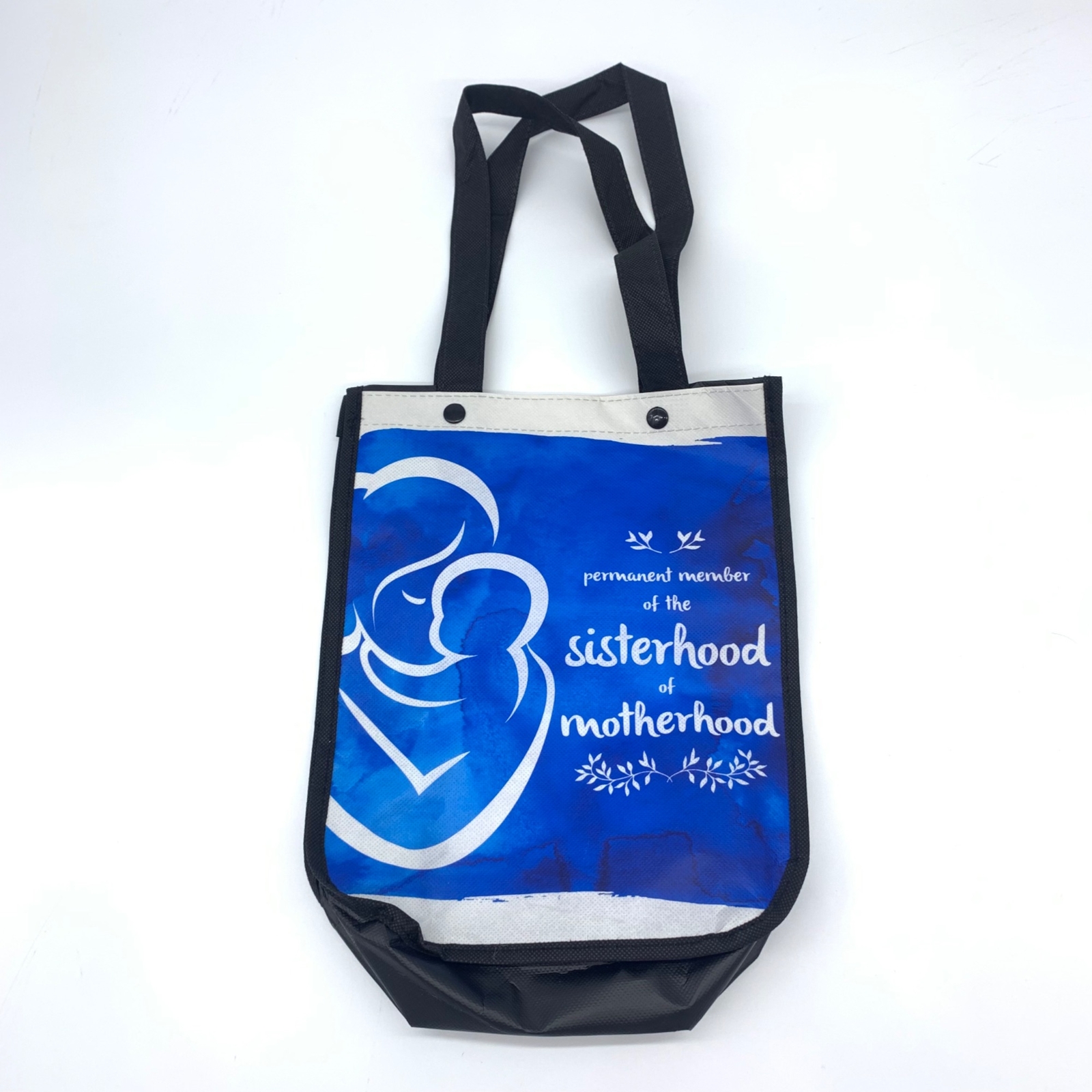 Permanent Member of the Sisterhood of Motherhood Snap-Button Tote Bag 12″ x 9″