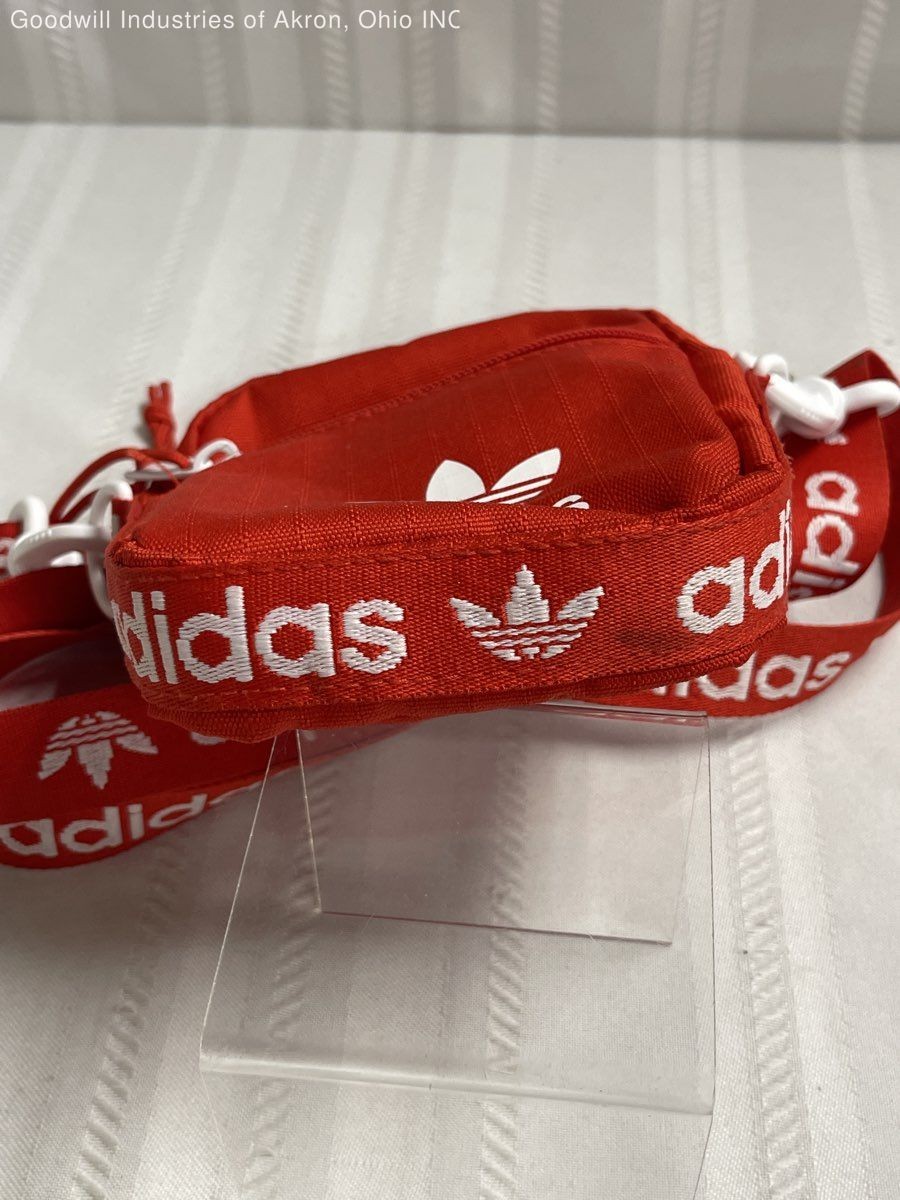 Adidas Red Adicolor Festival Crossbody Bag Pouch White Trefoil Logo