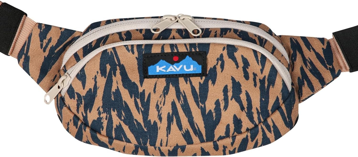 KAVU Canvas Spectator Belt Bag Hip Fanny Pack One Size, Chevron Shore
