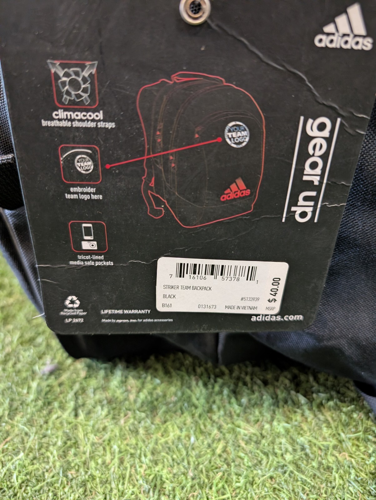 adidas Striker Team Backpack – Black (Defective)