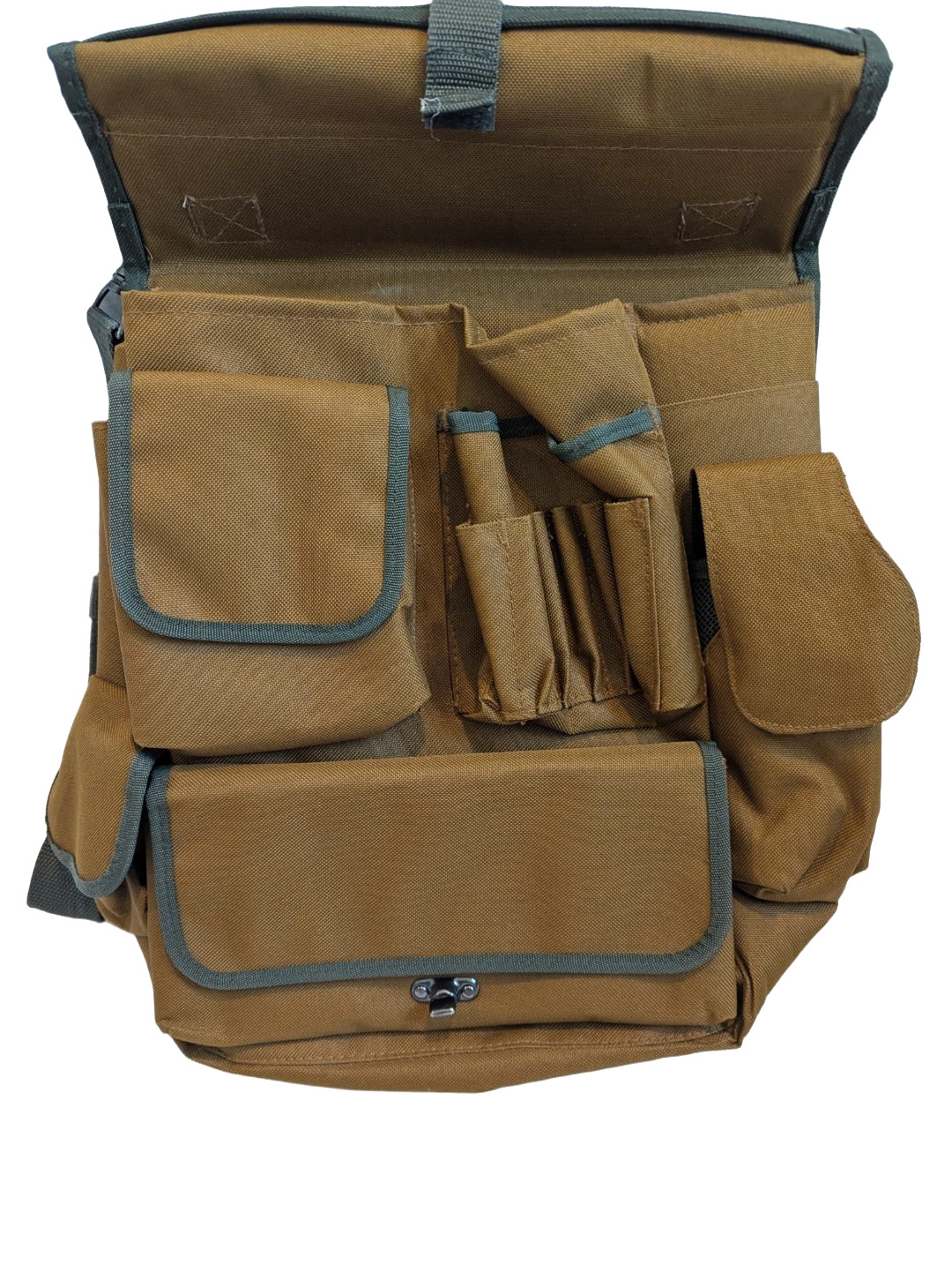 Bucket Boss Contractors Briefcase Messenger Bag Olive Green/Camel Brown
