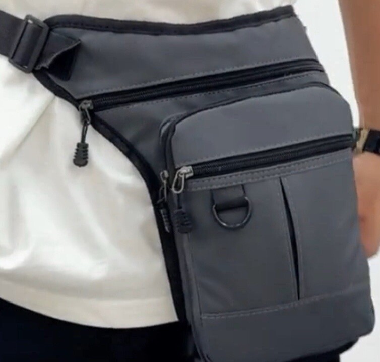 Women Men Faux Leather Waist Drop Leg Bag Fishing and Hiking Fanny Pa…
