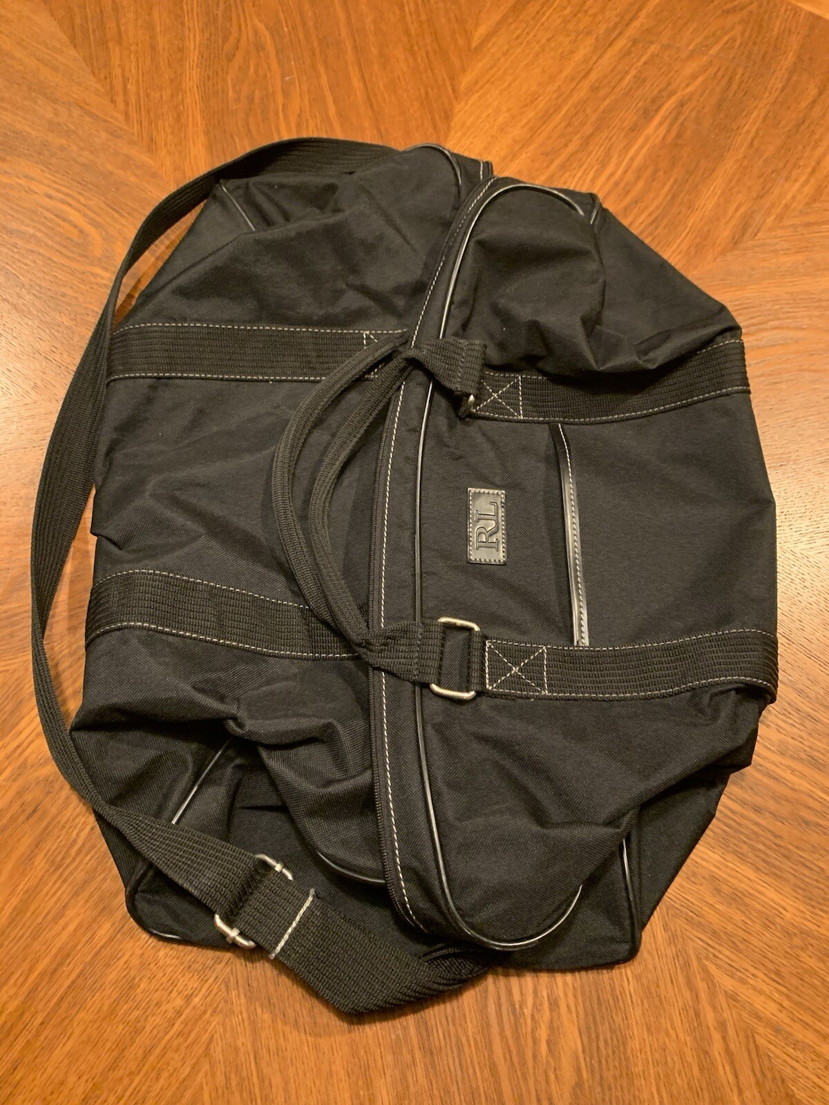 RL Black Duffle Bag 20x12x11 Missing Main Zipper