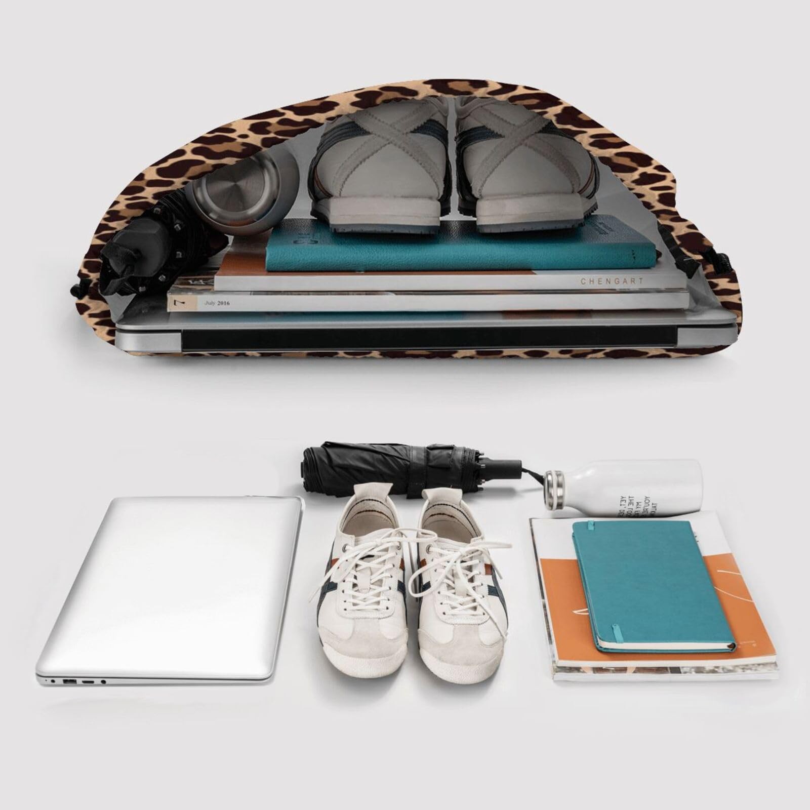 Leopard Print Drawstring Backpack Gym Sackpack Waterproof Beach String Bag