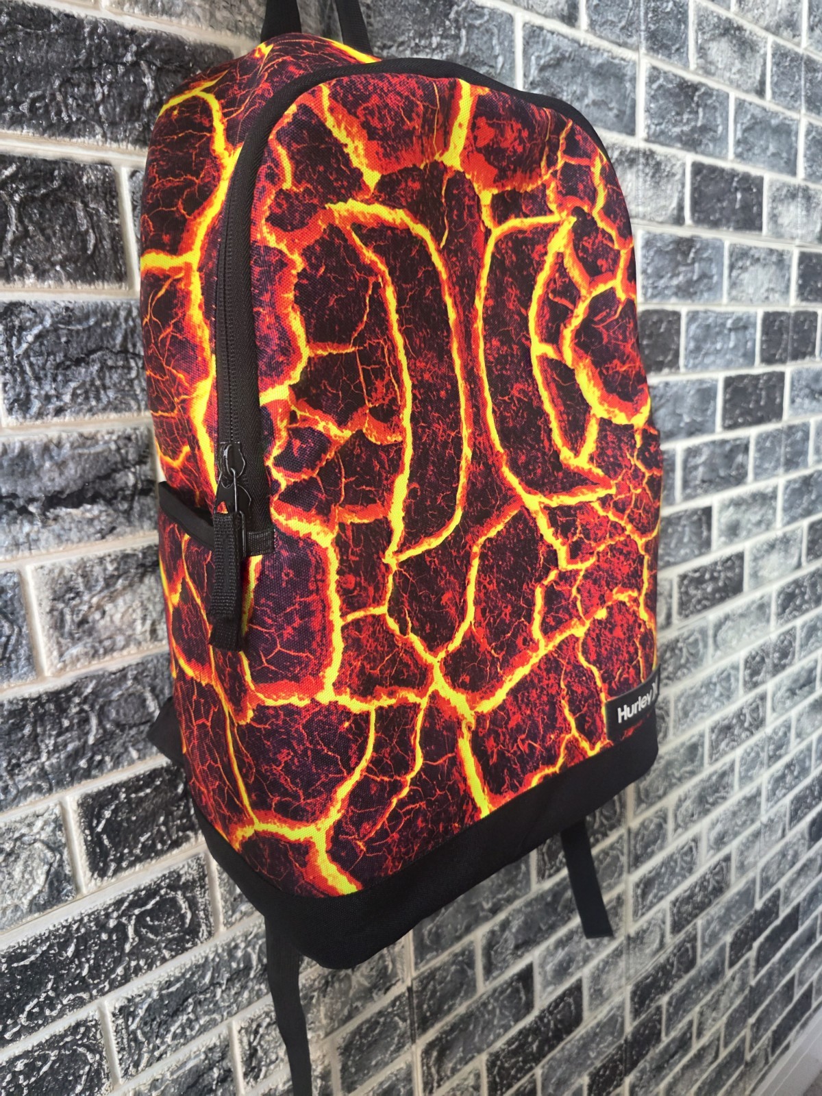 Hurley Men’s Lava Print Backpack – Red/Black