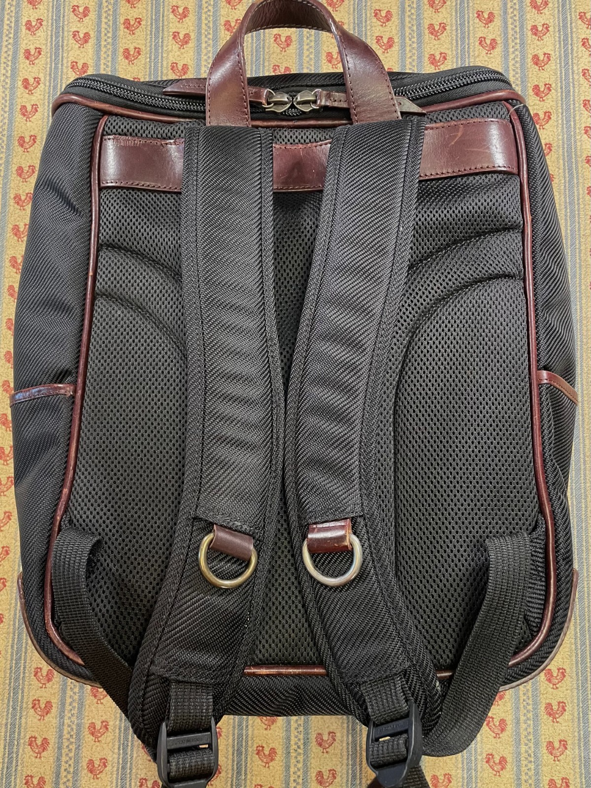 Filson Utilitarian Leather Accent Nylon Backpack repaired see description