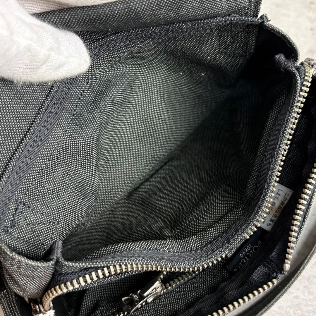 Yoshida Porter Smoky Shoulder Bag Cordura Black with Flap Men’s From Japan