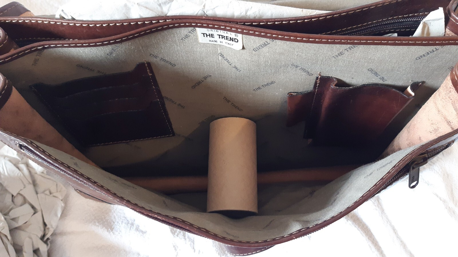 leather document bag. Vintage, brand The Trend made in Italy. 44×32 cm