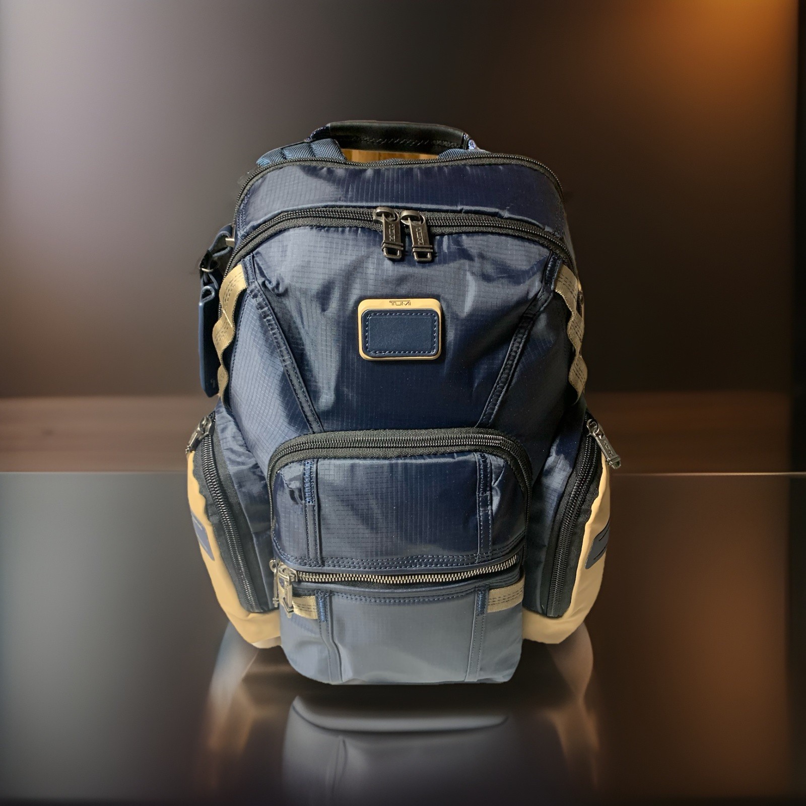 New-Tumi Alpha Bravo Navigation Backpack $595 Midnight Navy/Khaki
