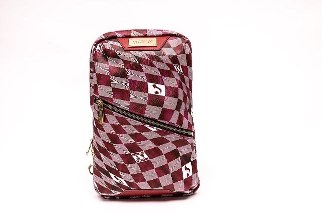 Hitman Crossbody Luxury Slingbag. Vegan leather, ripple print, suede interior!