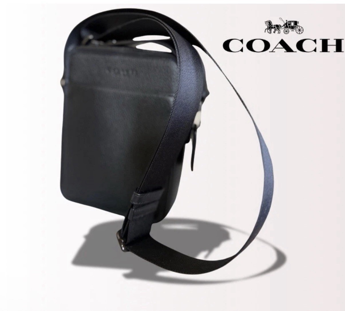 Coach Houston Men’s Crossbody Leather Flight Bag – Black
