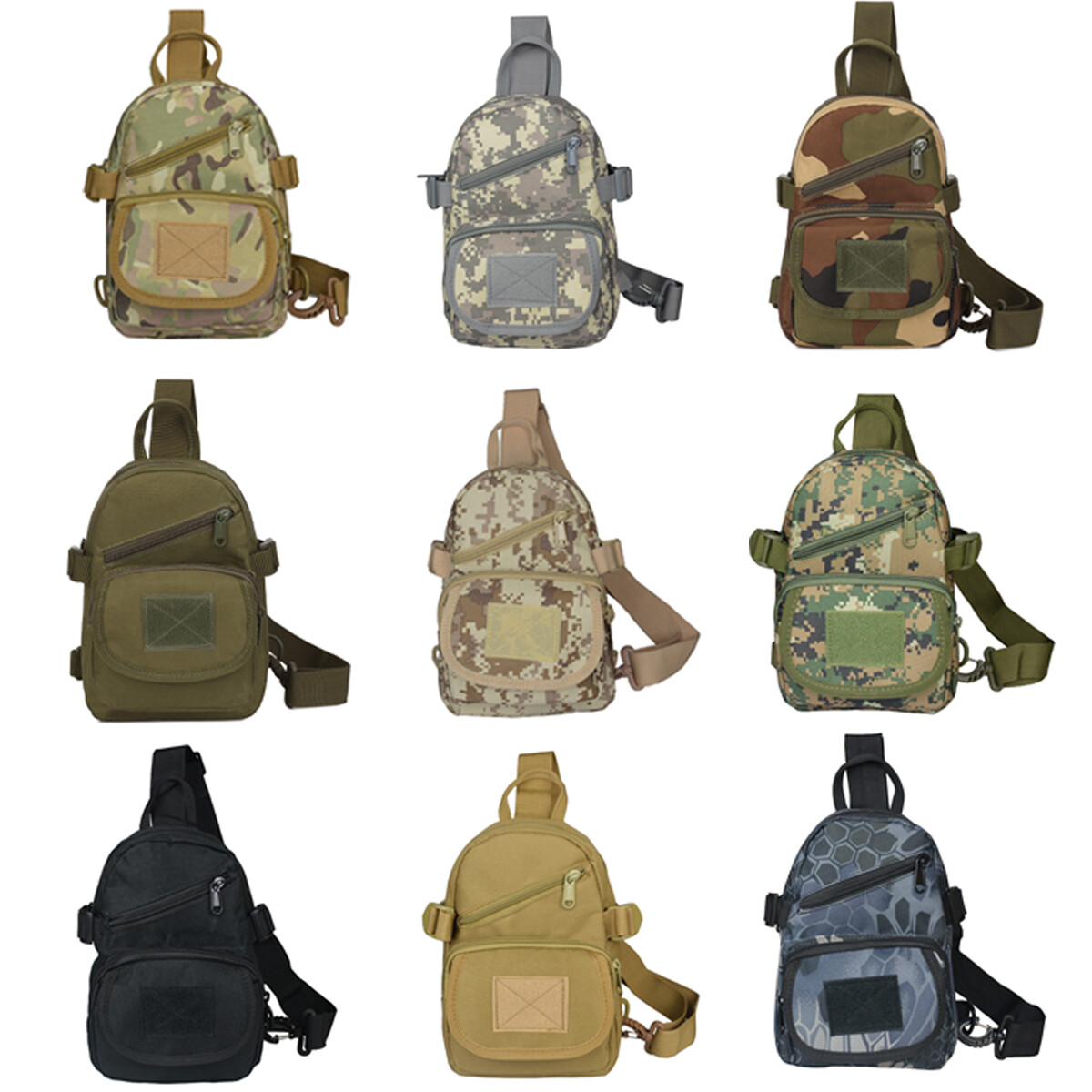 Tactical Small MOLLE Compact Crossbody Hiking Cycling Pack Chest Sling Backpack