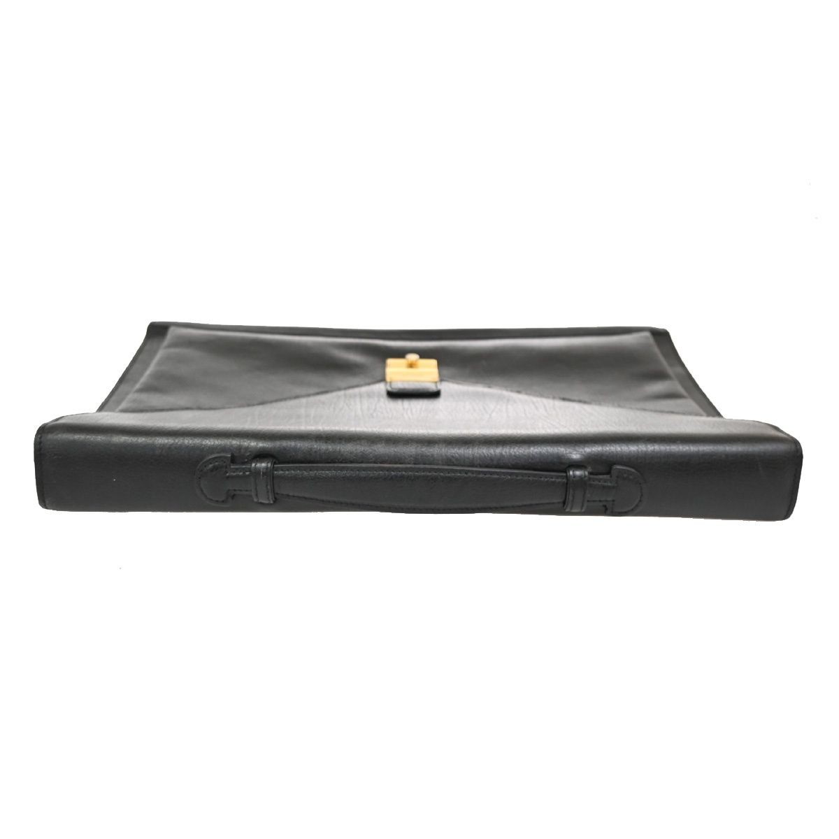 BALLY Business Bag Handbag Black Leather Classic Elegant Vintage 27x40x4cm
