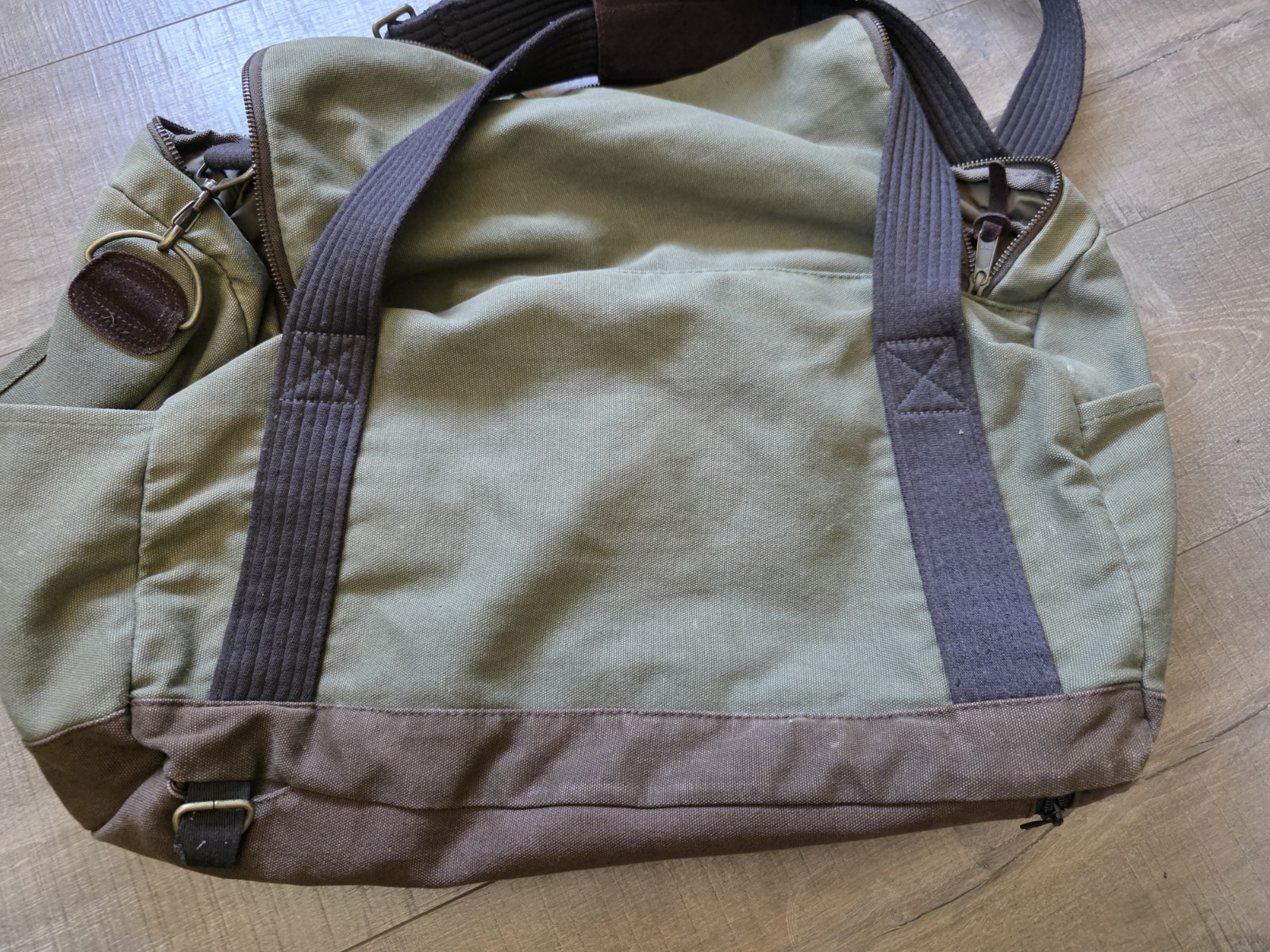 Brixton Bixby Convertible Canvas Duffle/Backpack 100% Cotton Canvas Brown