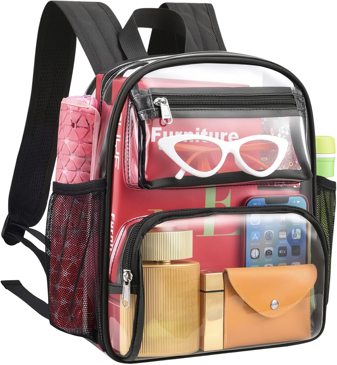 Clear Backpack for Stadium Events, 12x10x6 Inches Stadium Approved