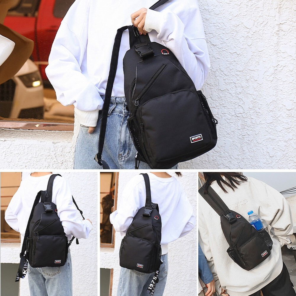 Men’s Backpack Nylon Sling Bag Chest Shoulder Fanny Pack Crossbody Sport Travel