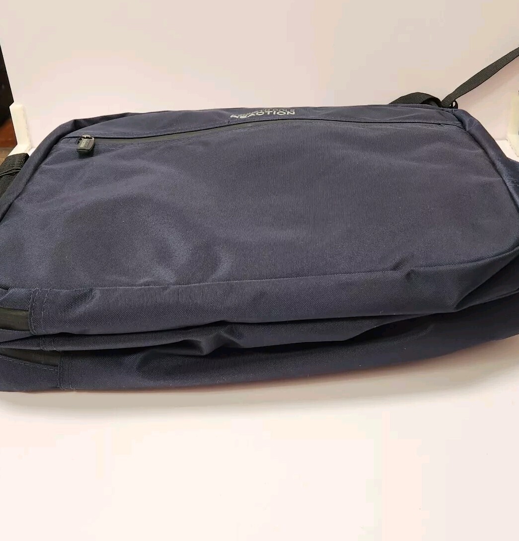 Kenneth Cole Reaction Laptop Backpack Messenger Curtain Call Bag Navy Blue