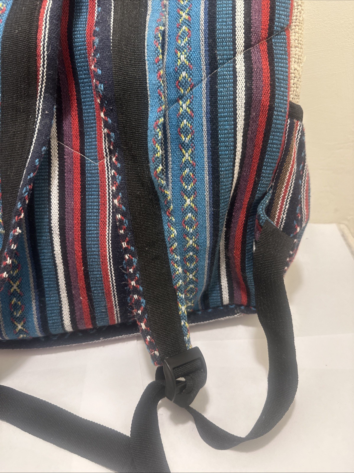 PURE HEMP THC FREE MULTICOLOR WOVEN TRAVEL BACKPACK BAG WITH POCKETS