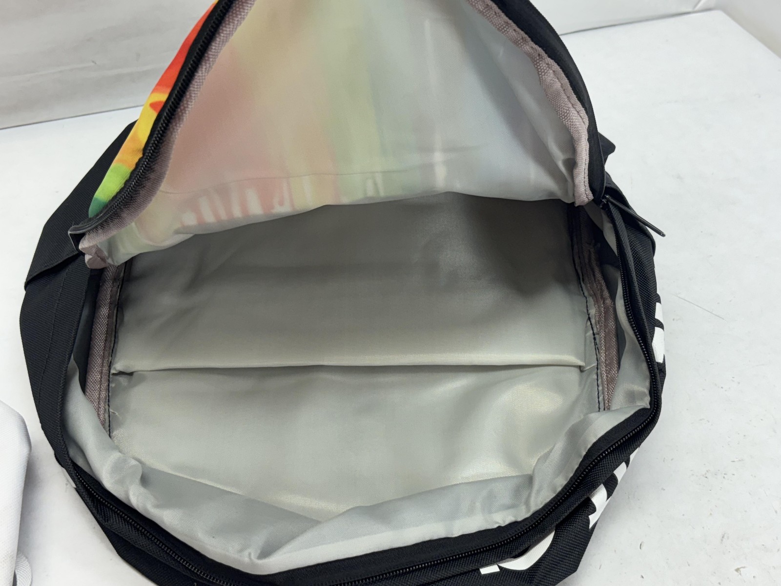 2 Rainbow Paint Drip Backpack Set School Bag White Black Art Print Laptop Pocket