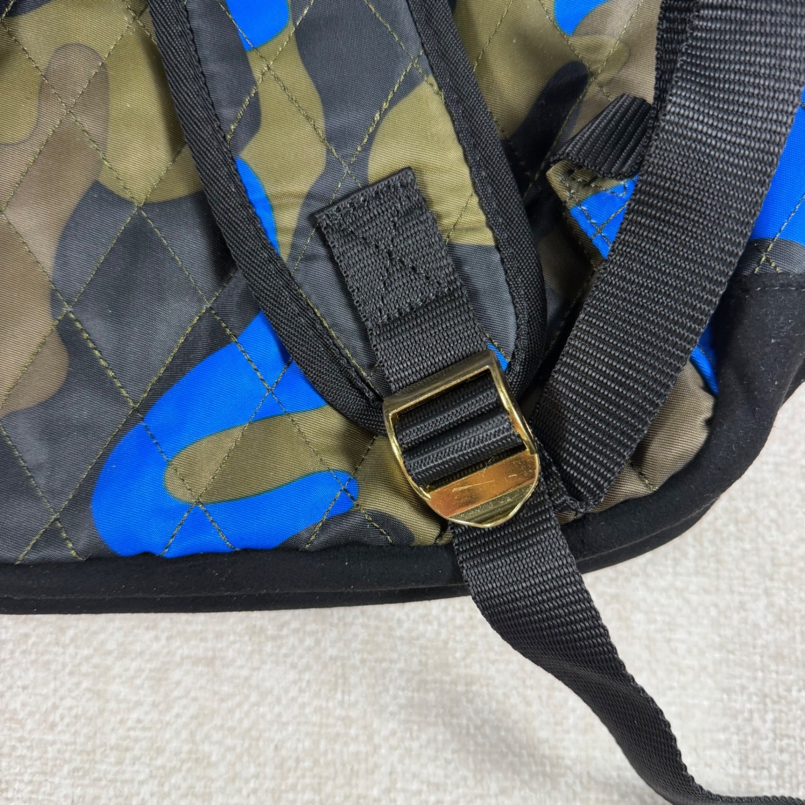 Cookies SF Smell Proof Quilted Camo Backpack Blue Olive Green Gold Hardware Bag