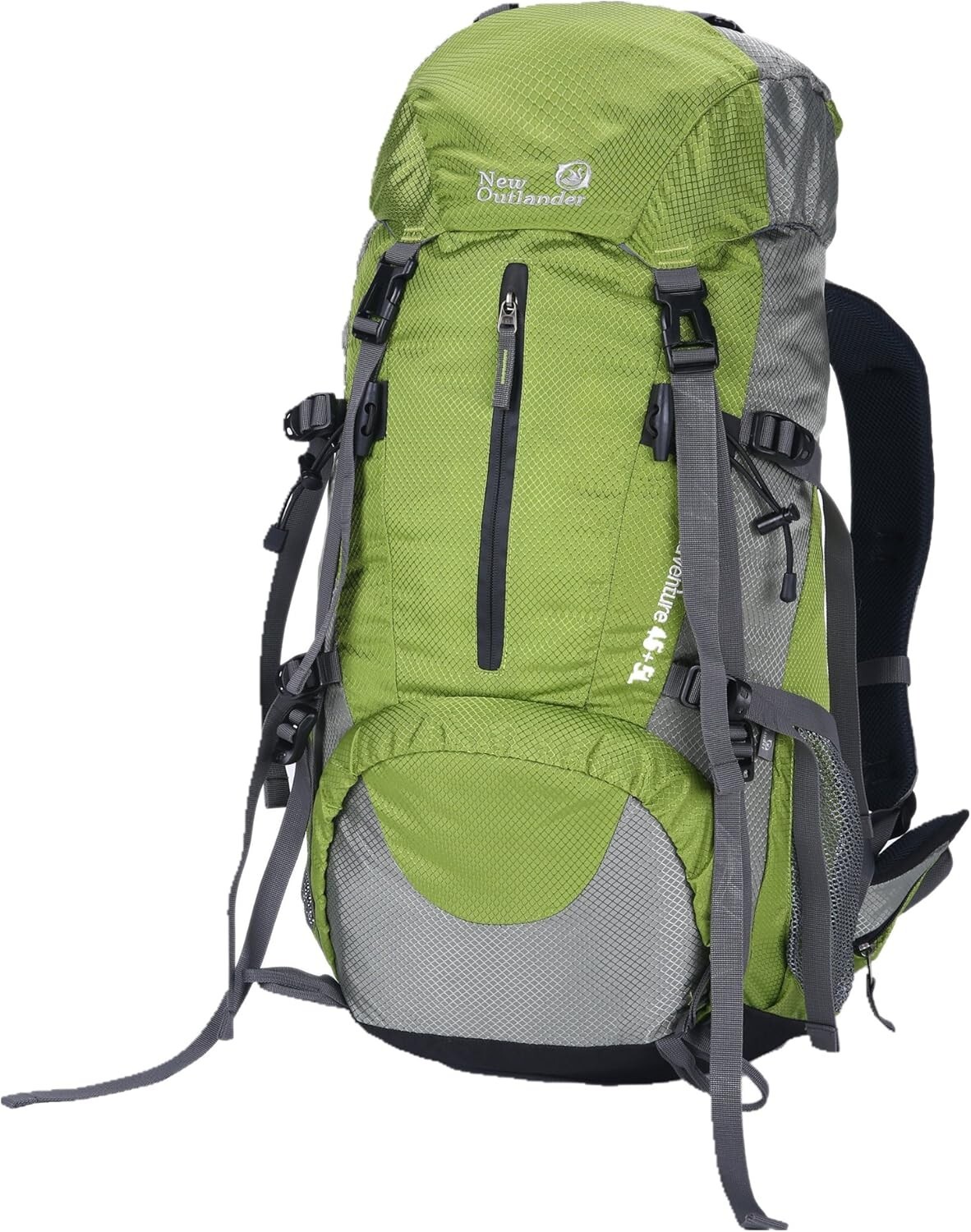 UNISTRENGH Hiking Backpack Nylon Water-resistant 50 Liter Backpacking (LGREEN)