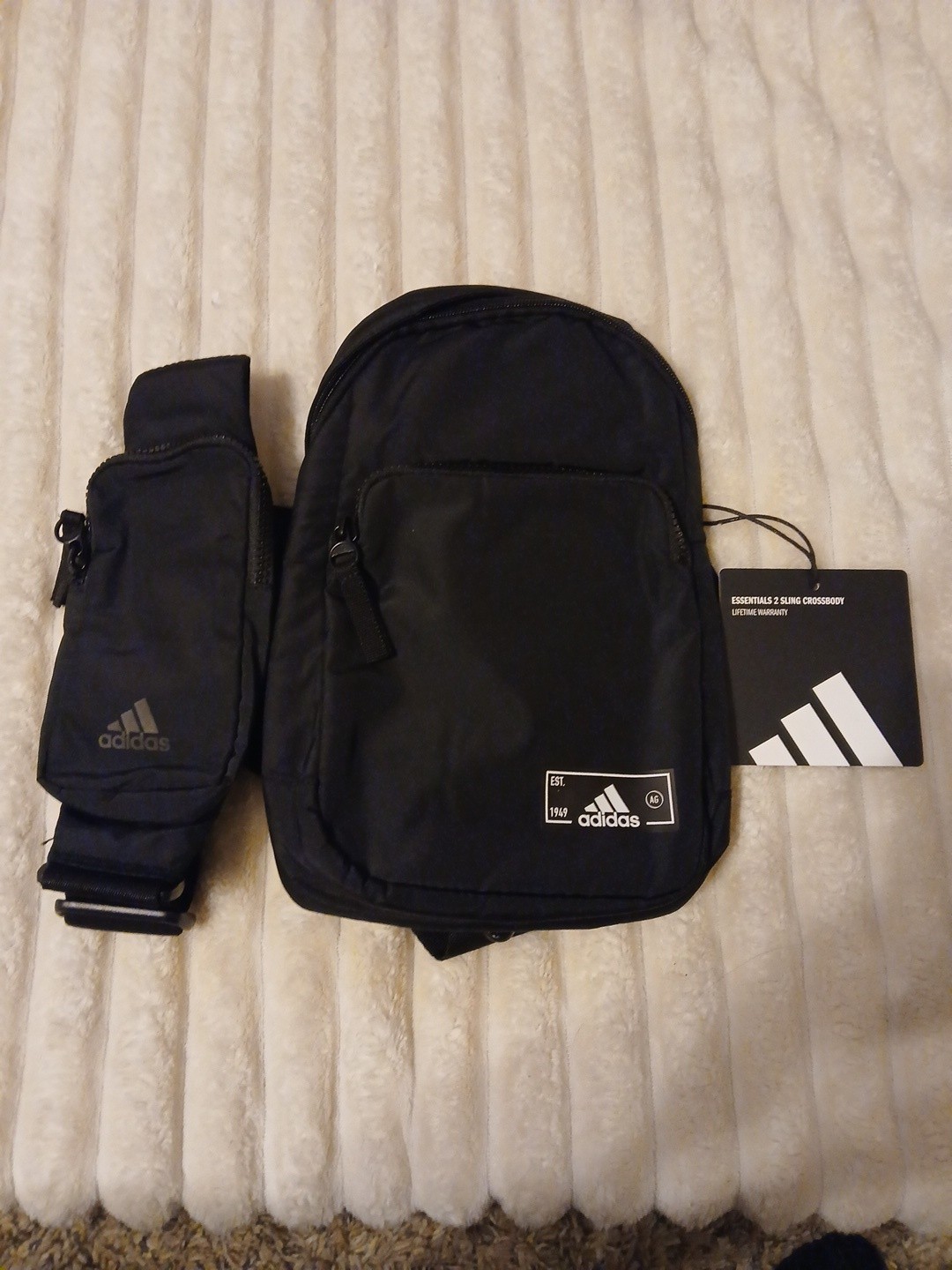 Adidas Essentials 2 Sling Bag Black Crossbody Backpack Brand New With Tags!