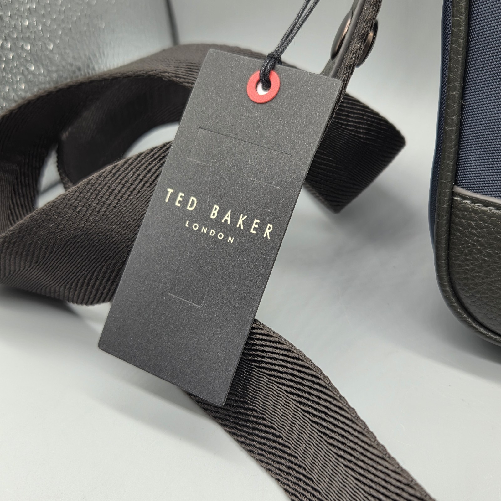 Ted Baker London Fairford Sling Crossbody Bag Navy Nylon/Black Coffee NEW