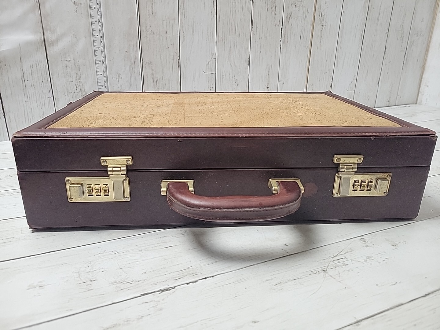 Vintage Pigskin Leather Briefcase Hard Case With Combination Lock Made In Spain