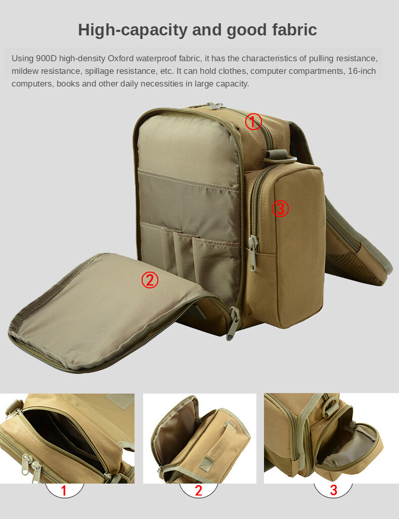 Outdoor Tactical Briefcase Shoulder Messenger Men Laptop Messenger Bag Handbag