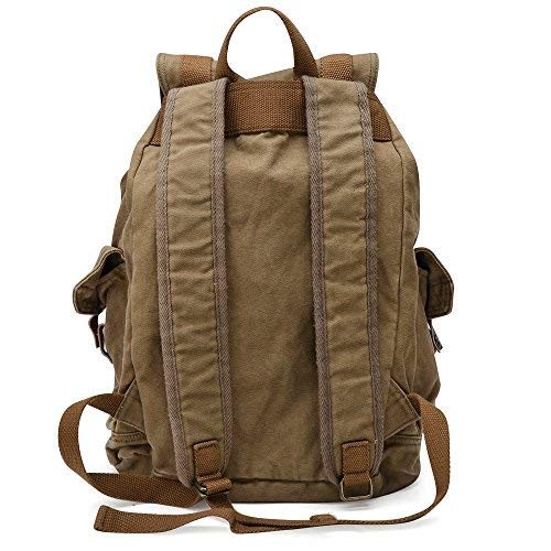 21101AMG Specially High Density Thick Canvas Backpack Rucksack, Field Tan, Large
