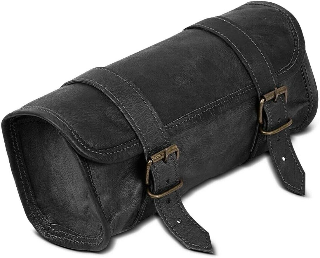 Vintage Leather Retro Bike Saddle Bag Seat Tail Pouch Rear Pannier for Bicycles