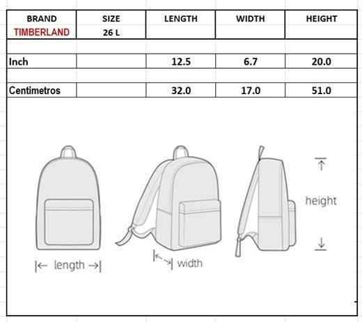 Timberland CALVERTON 26 Liter Backpack Portroy Auraora – Black Unisex NWT