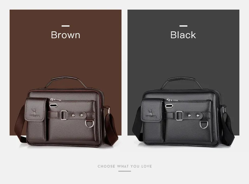 Men Shoulder Bag Pu Leather Business Messenger Bag for Man New