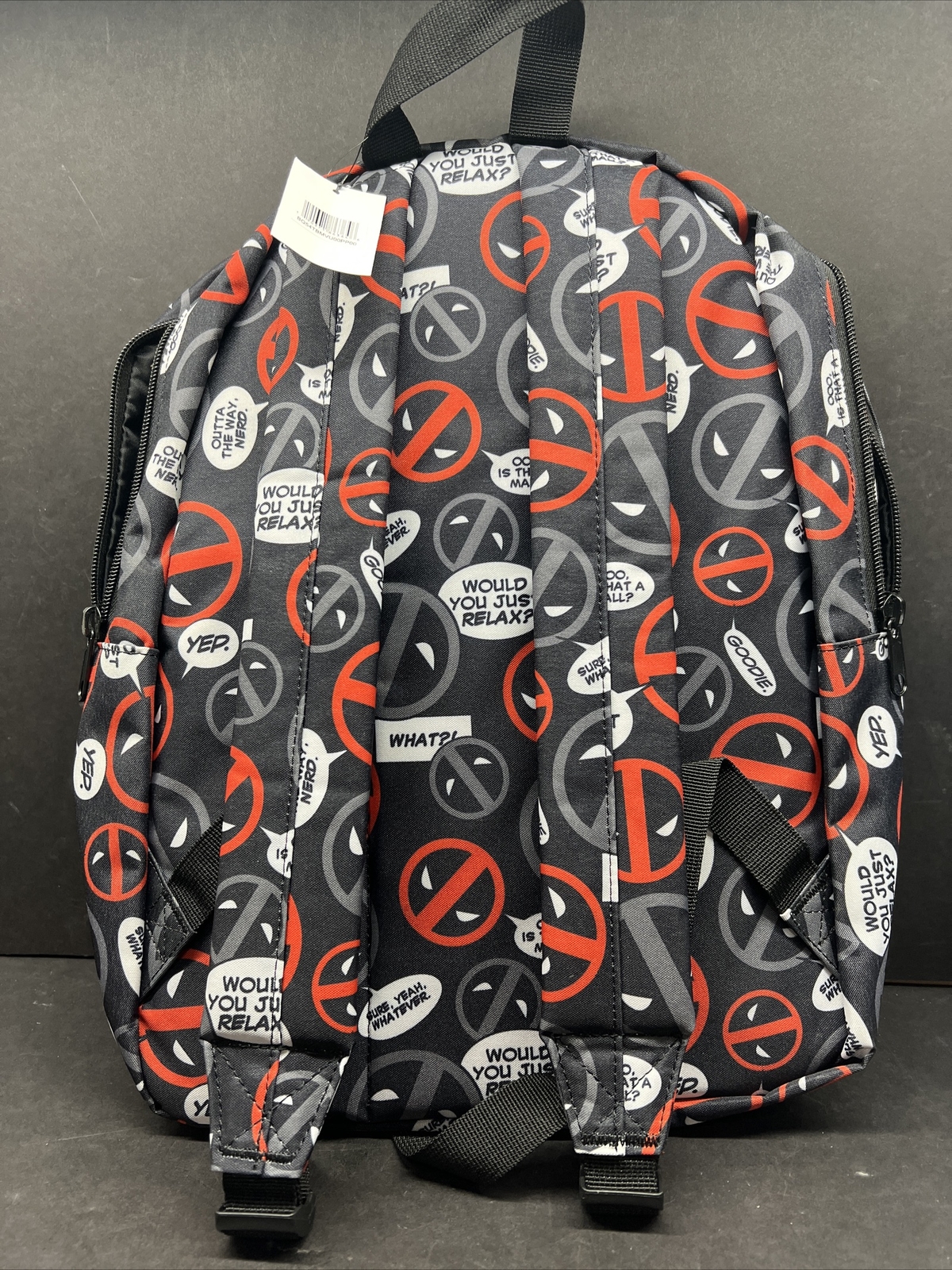 Marvel Deadpool Bubble Print Subliminated Backpack- School, Laptop- Brand New!