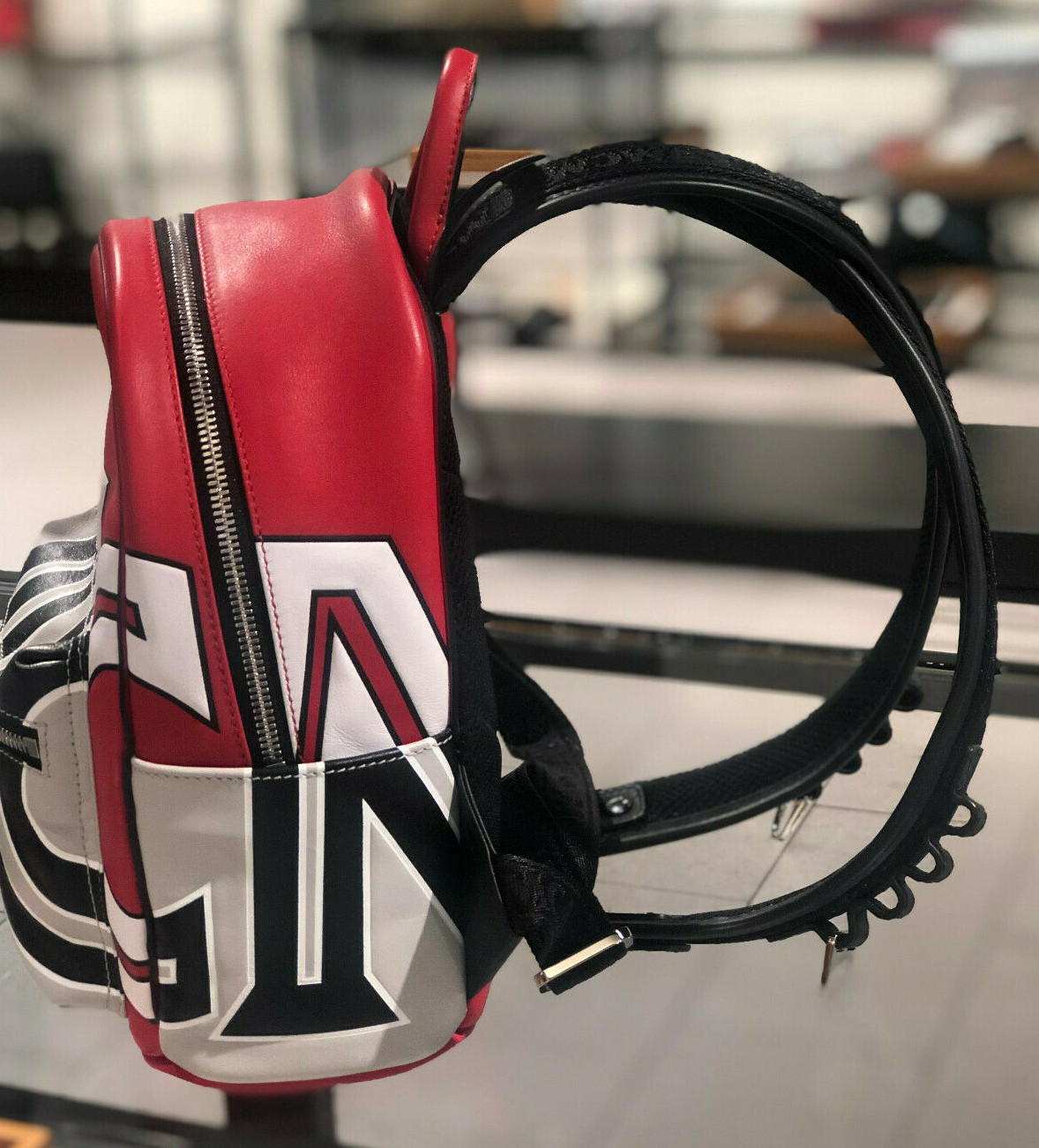 MCM Black Red Leather Contrast LIMITED EDITION Backpack MMK9SVE15RU $1,750