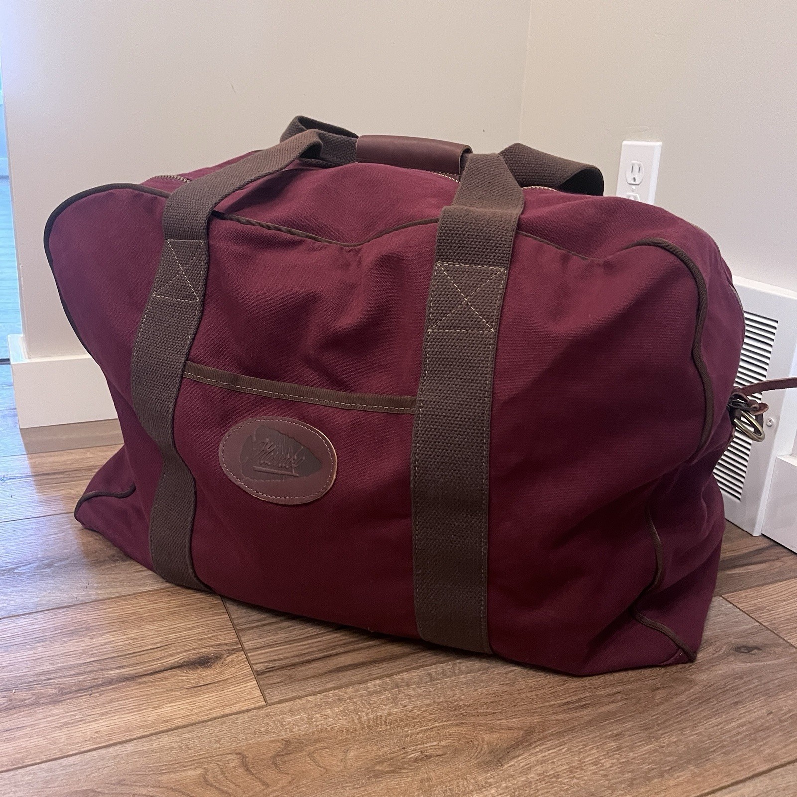 Missabe Railroad DM&IR Maroon Burgundy Large Canvas Duffel Bag Duluth Pack