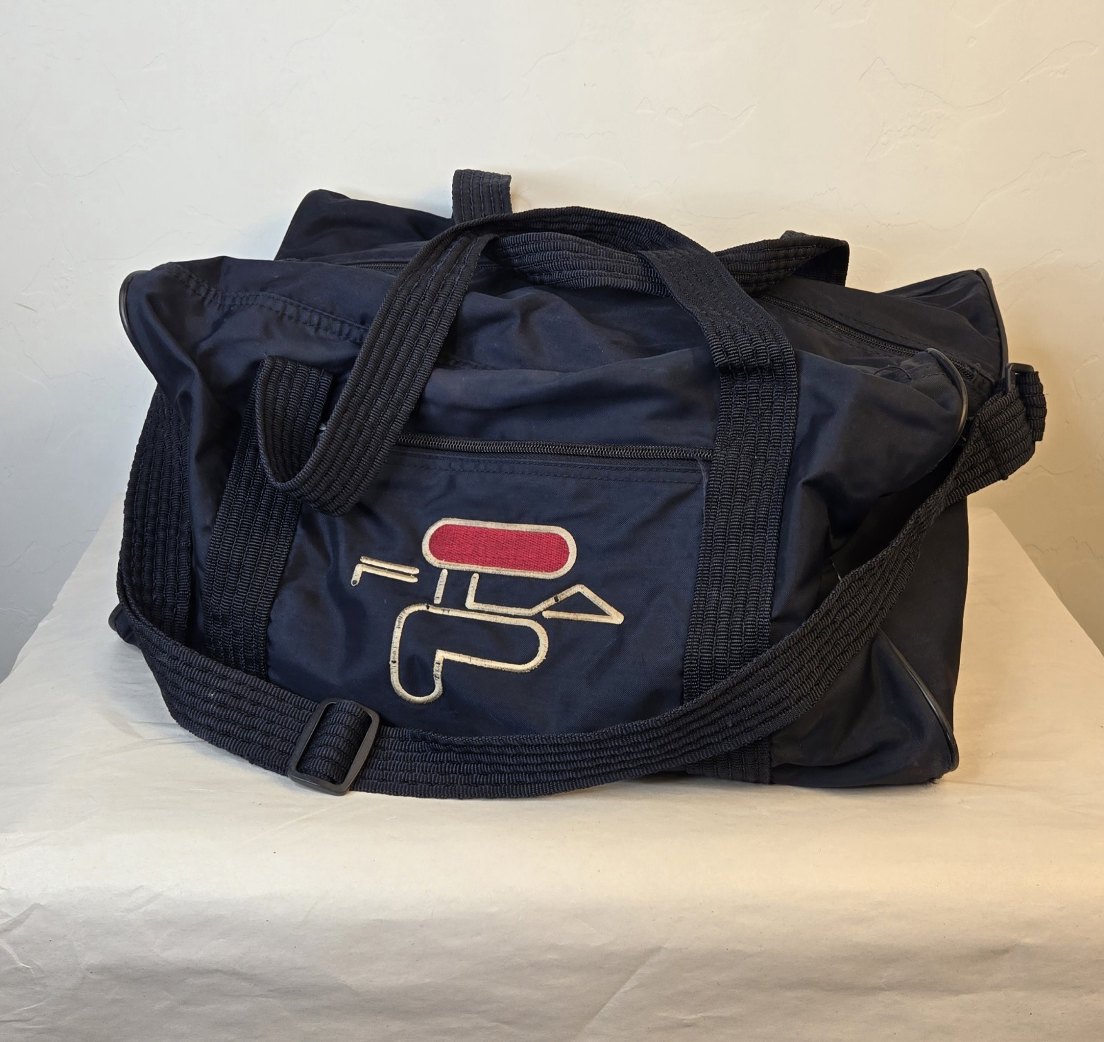 Vintage 90s Fila Navy Blue Duffle Sports Bag