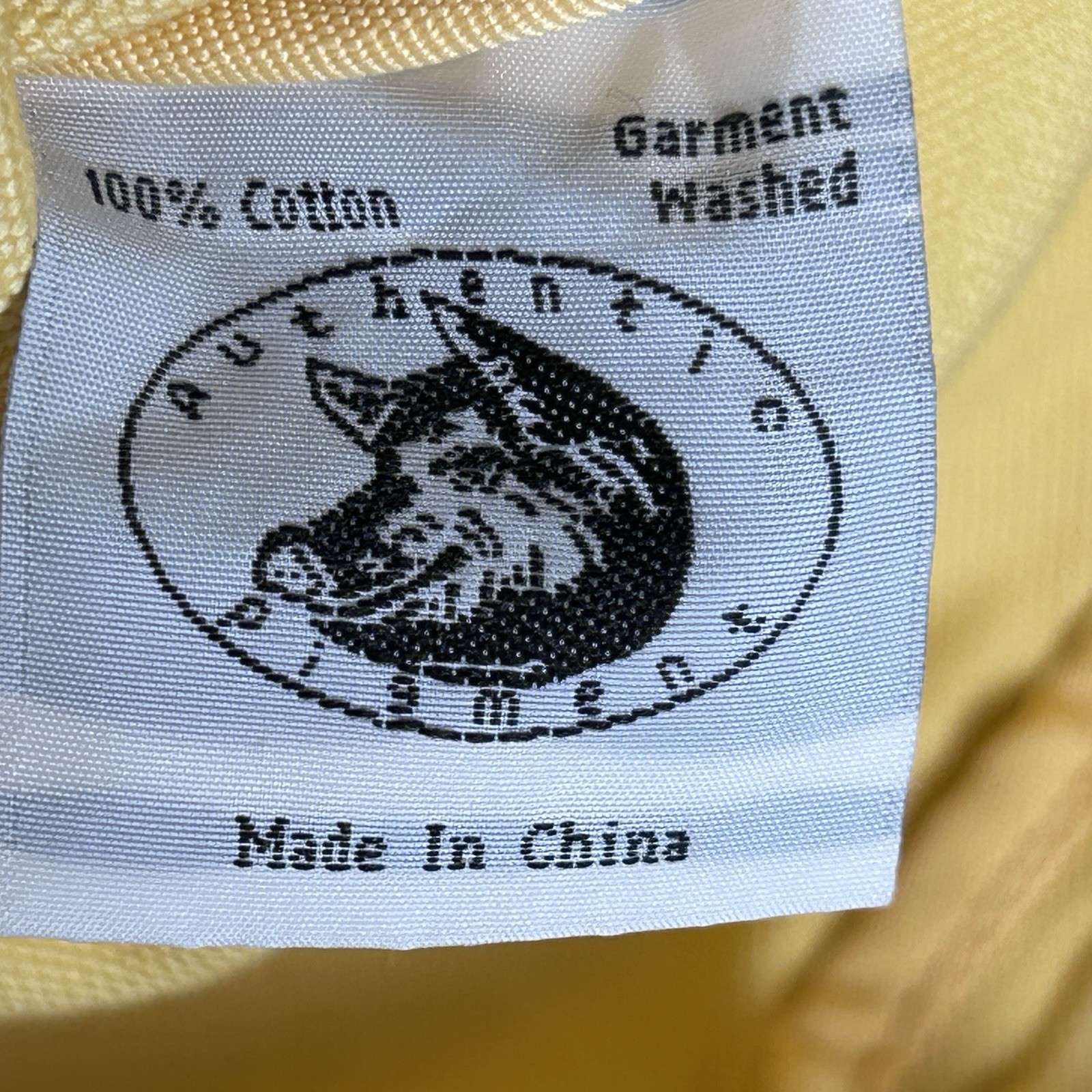 Authentic Pigment Cinch Sack 100 % Cotton Canvas yellow Ocean Fish 14 X 17”