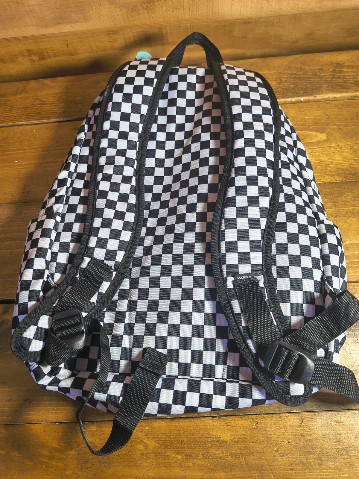 VANS – School Backpack-Black White Checkered- w/front zip Pocket